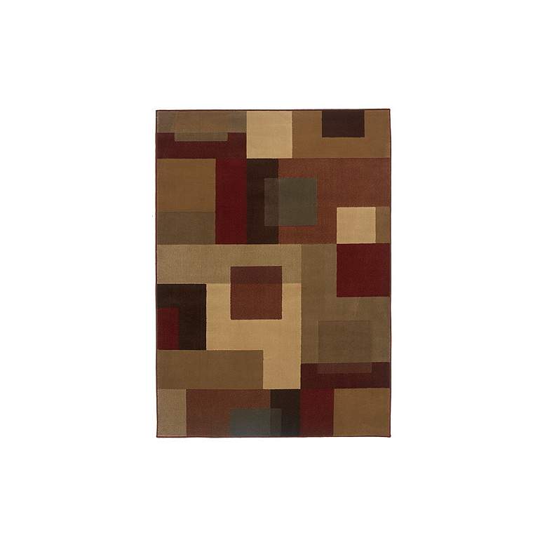 Image 1 Riverwoods Collection Autumn Squares 5&#39;x7&#39;6 inch Area Rug