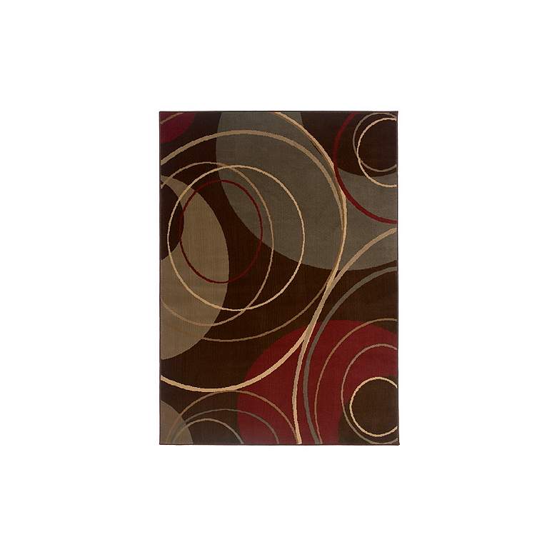 Image 1 Riverwoods Collection Touching Circles 5&#39;x7&#39;6 inch Area Rug