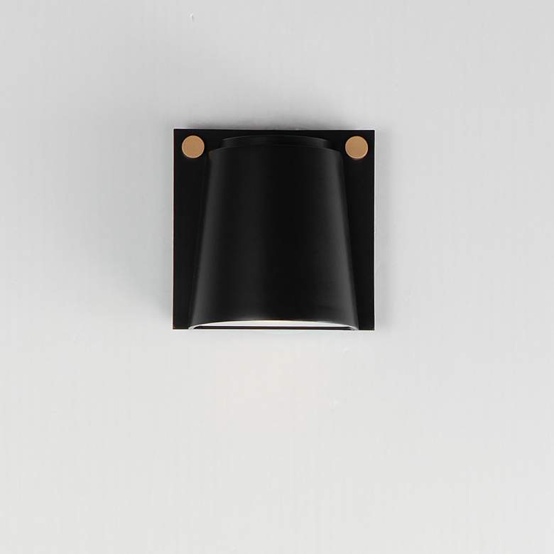 Image 3 Rivet VX Small LED Outdoor Sconce - Black/Antique Brass more views