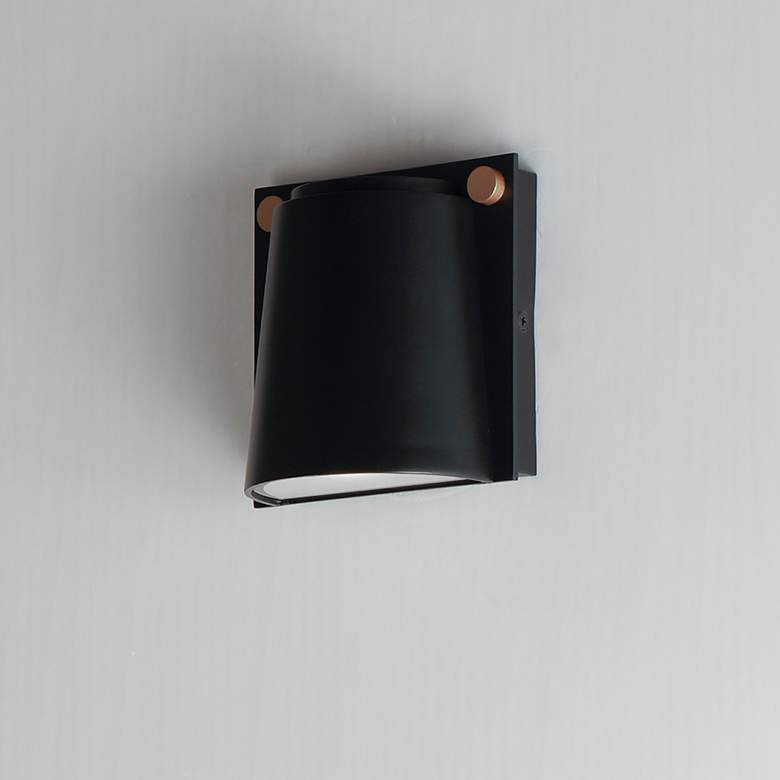 Image 4 Rivet VX Small LED Outdoor Sconce - Black/Antique Brass more views