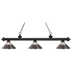 Riviera 57 1/4" Wide Matte Black 3-Light Billiard Pendant