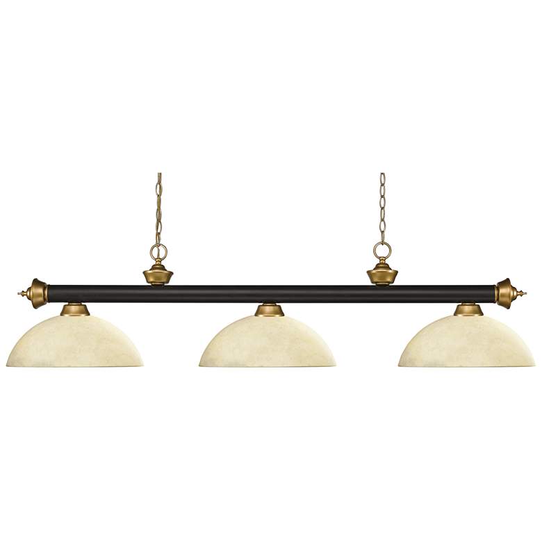 Image 1 Riviera 57" Wide Bronze 3-Light Linear Billiard Pendant