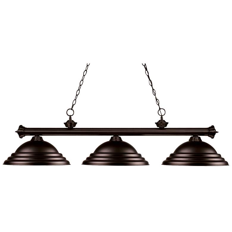 Image 1 Riviera 59" Wide Bronze 3-Light Billiard Pendant
