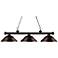 Riviera 59" Wide Bronze 3-Light Billiard Pendant