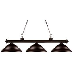 Riviera 59" Wide Bronze 3-Light Billiard Pendant