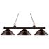 Riviera 59" Wide Bronze 3-Light Billiard Pendant