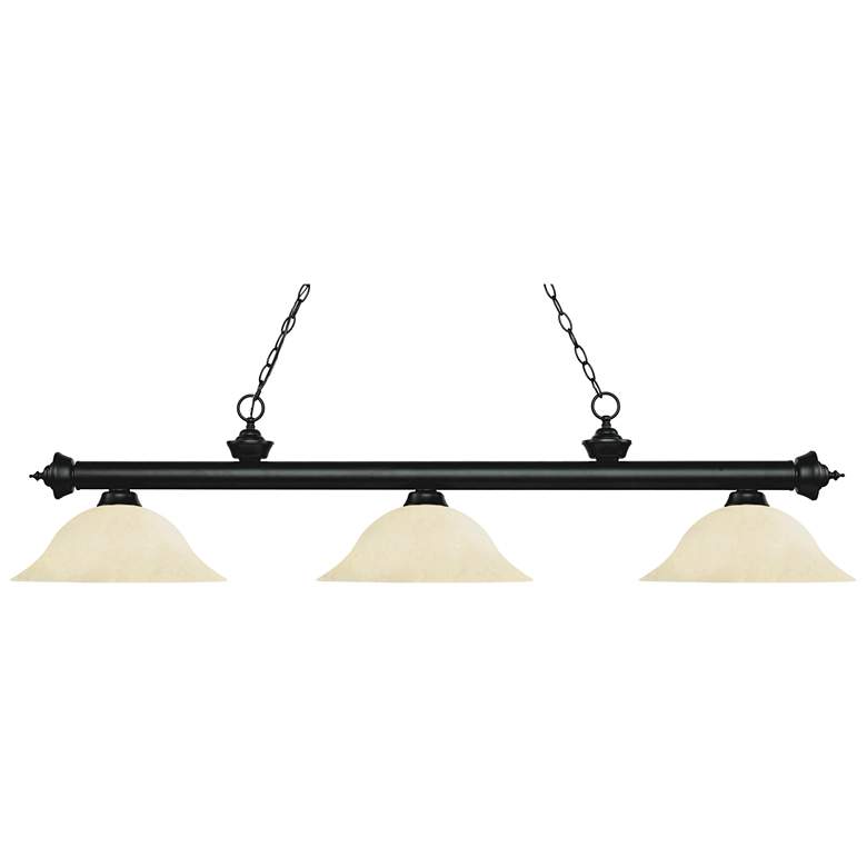 Image 1 Riviera 59" Wide Matte Black 3-Light Billiard Pendant