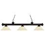 Riviera 59"W Bronze Billiard Pendant w/ Golden Mottle Shades