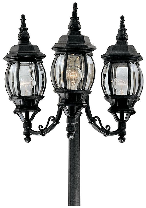 Image 3 Riviera 84 1/2" High 3-Lantern Black Outdoor Post Light more views