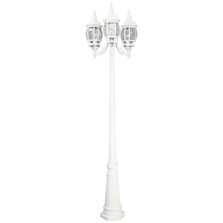 Image 2 Riviera 84 1/2" High 3-Lantern White Outdoor Post Light