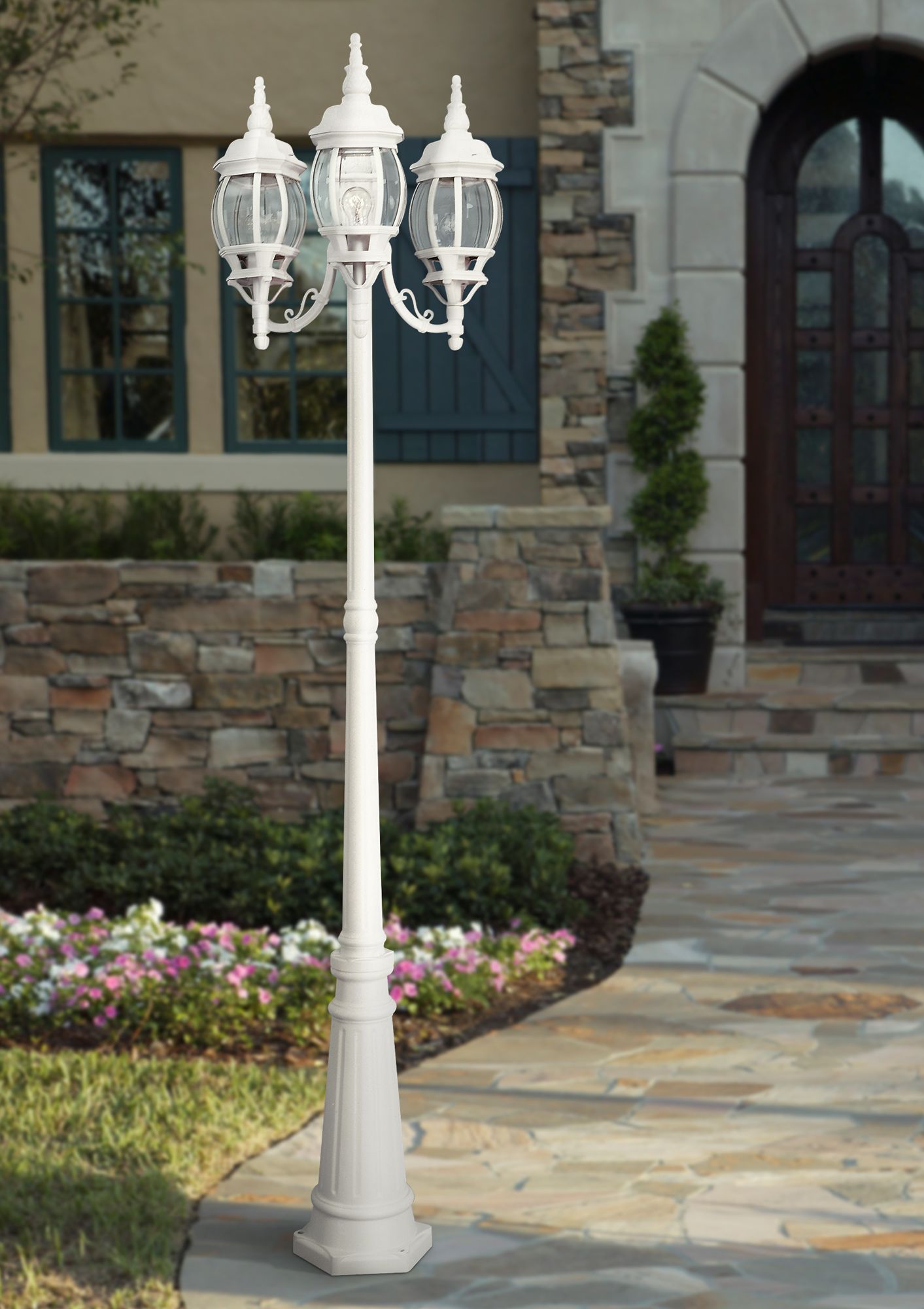 White outdoor post deals lights