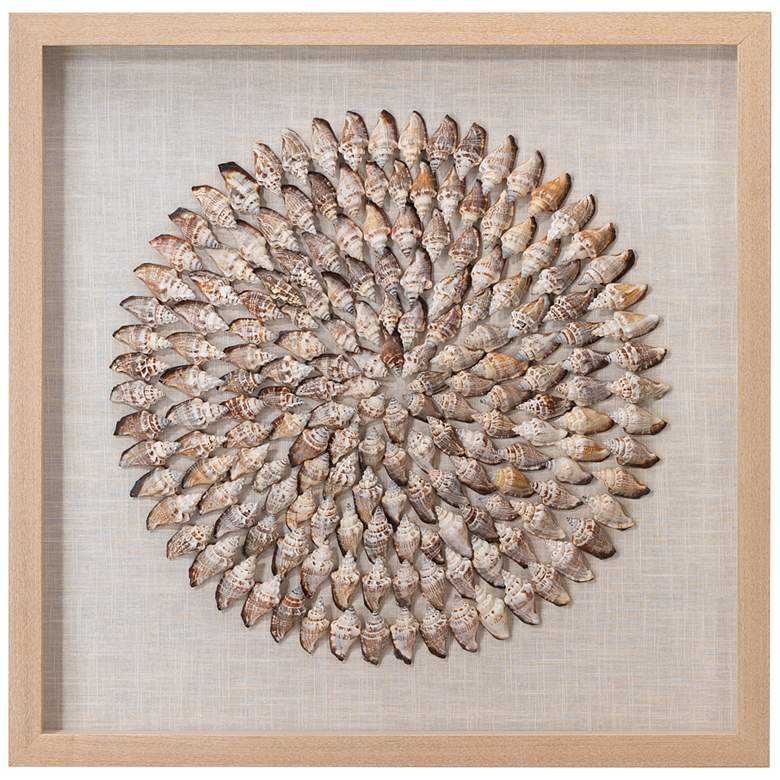 Image 1 Riviera Beige Sinai Shells 23 3/4" Square Framed Wall Art