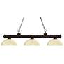 Riviera by Z-Lite Bronze 3 Light Billiard Light