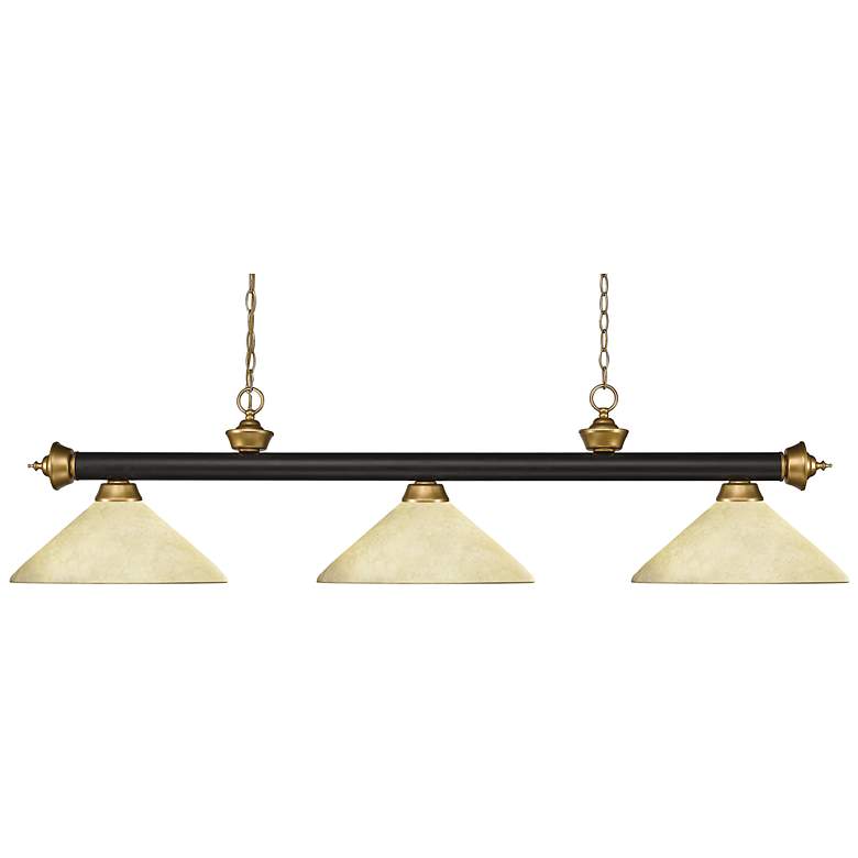 Image 1 Riviera by Z-Lite Bronze + Satin Gold 3 Light Billiard Light