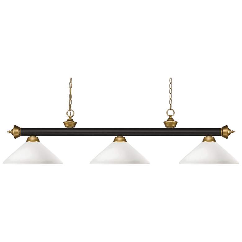 Image 1 Riviera by Z-Lite Bronze + Satin Gold 3 Light Billiard Light