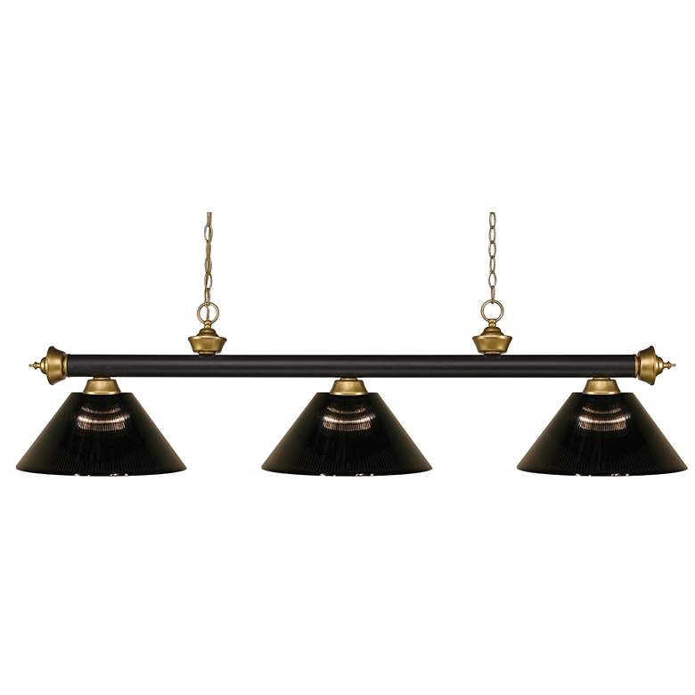 Image 1 Riviera by Z-Lite Bronze + Satin Gold 3 Light Billiard Light