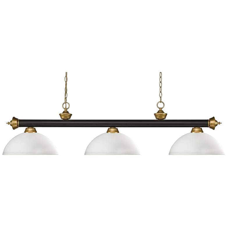 Image 1 Riviera by Z-Lite Bronze + Satin Gold 3 Light Billiard Light