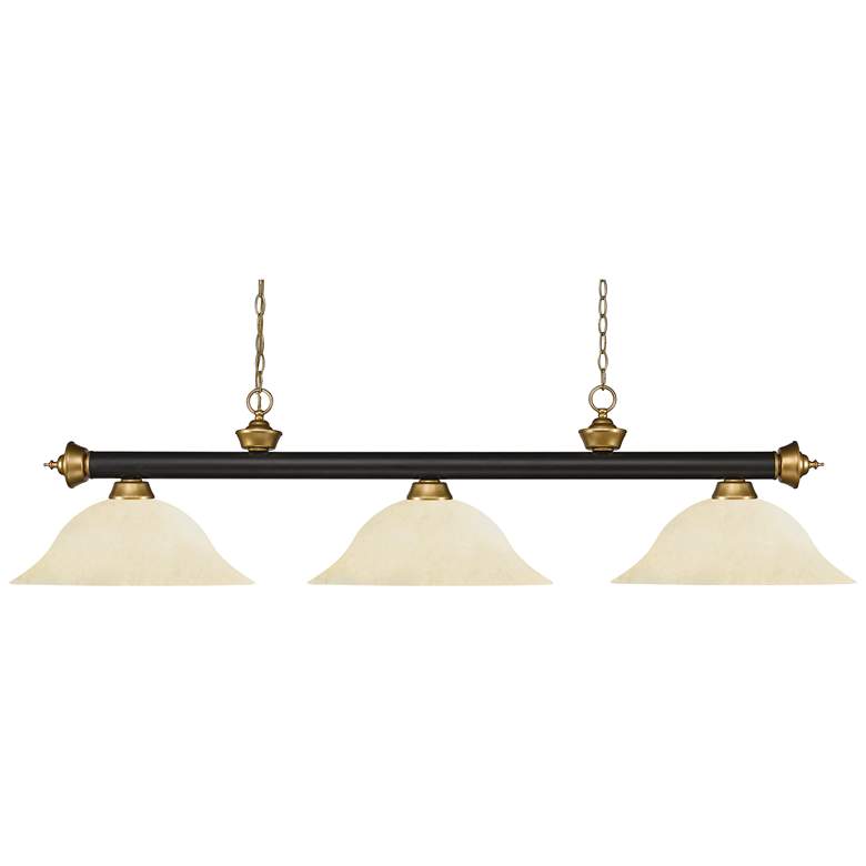 Image 1 Riviera by Z-Lite Bronze + Satin Gold 3 Light Billiard Light