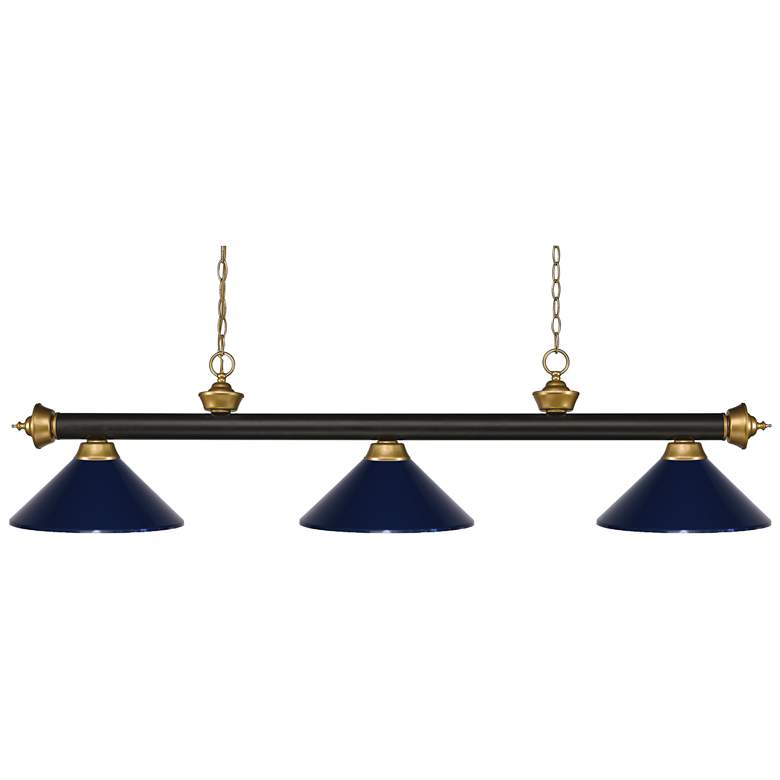 Image 1 Riviera by Z-Lite Bronze + Satin Gold 3 Light Billiard Light