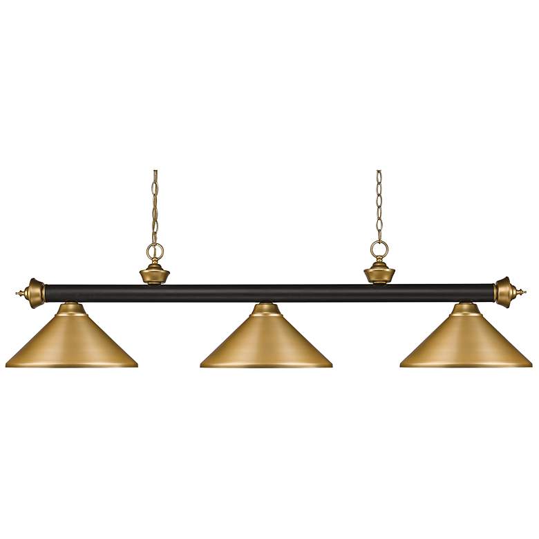 Image 1 Riviera by Z-Lite Bronze + Satin Gold 3 Light Billiard Light