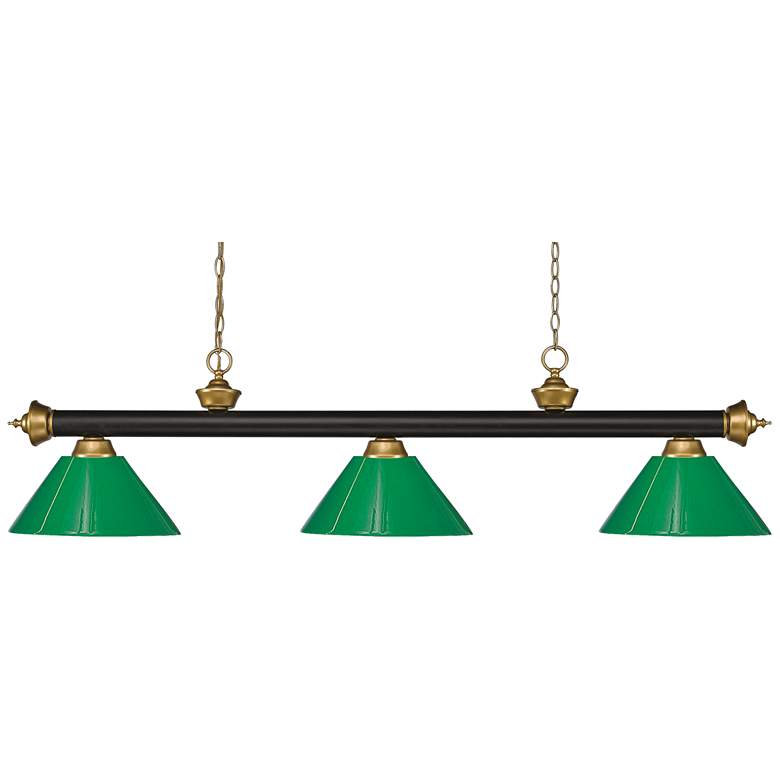 Image 1 Riviera by Z-Lite Bronze + Satin Gold 3 Light Billiard Light