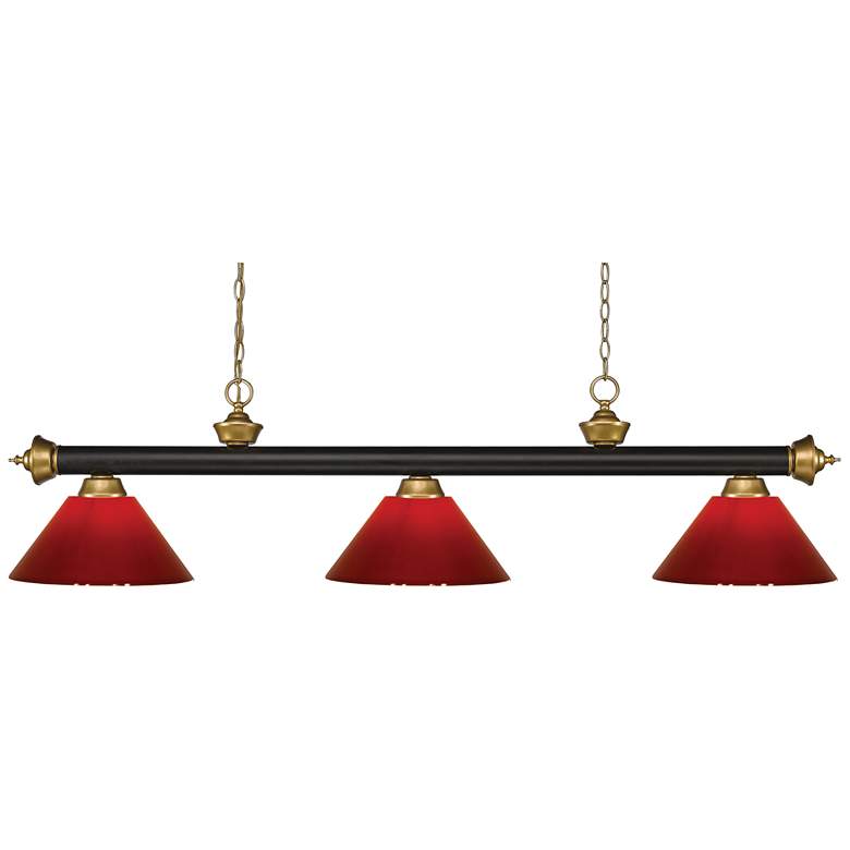 Image 1 Riviera by Z-Lite Bronze + Satin Gold 3 Light Billiard Light