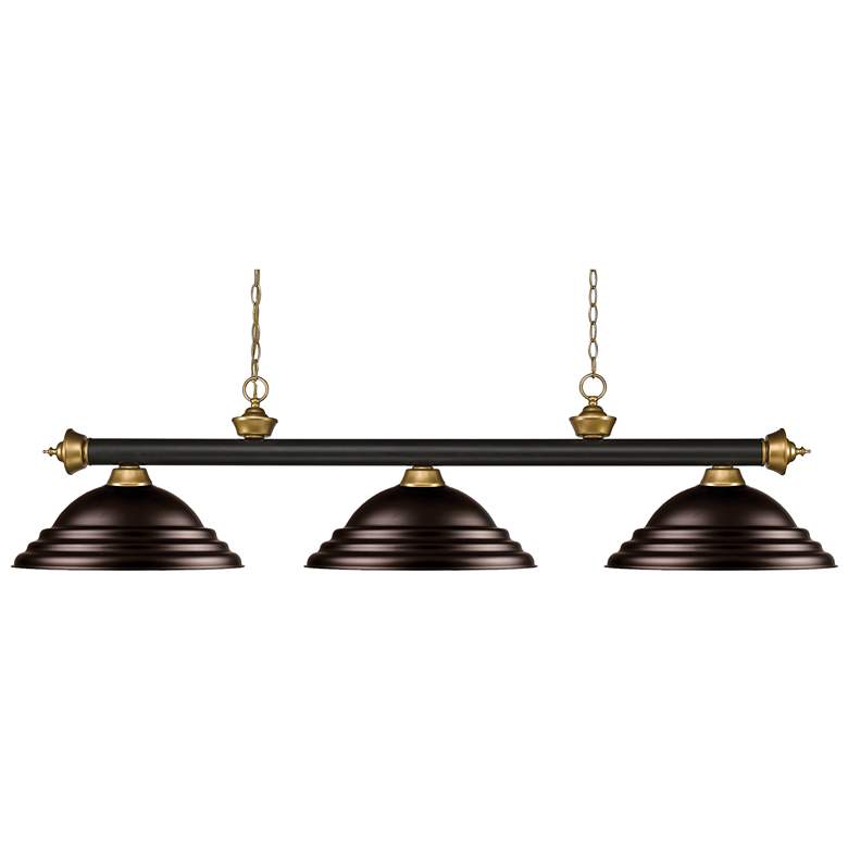 Image 1 Riviera by Z-Lite Bronze + Satin Gold 3 Light Billiard Light