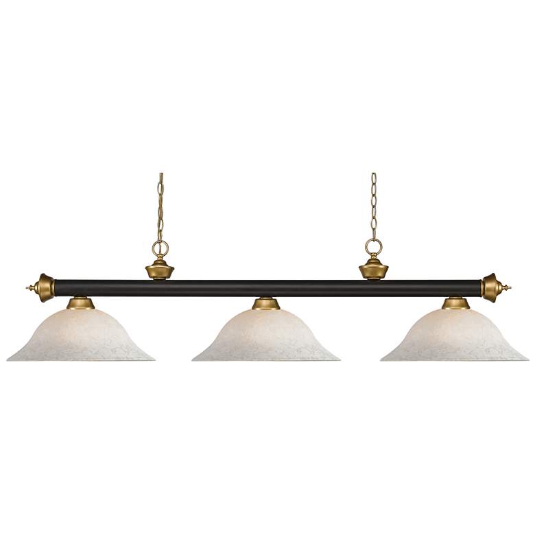 Image 1 Riviera by Z-Lite Bronze + Satin Gold 3 Light Billiard Light