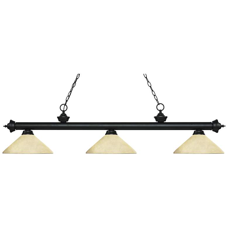 Image 1 Riviera by Z-Lite Matte Black 3 Light Billiard Light