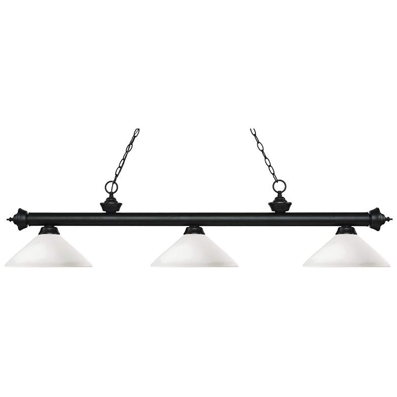 Image 1 Riviera by Z-Lite Matte Black 3 Light Billiard Light