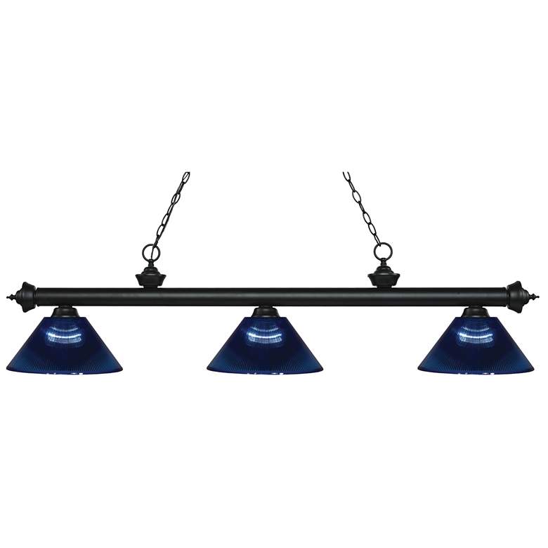Image 1 Riviera by Z-Lite Matte Black 3 Light Billiard Light