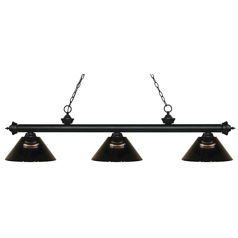 Image 1 Riviera by Z-Lite Matte Black 3 Light Billiard Light