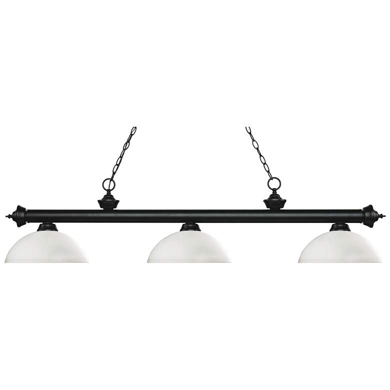 Image 1 Riviera by Z-Lite Matte Black 3 Light Billiard Light