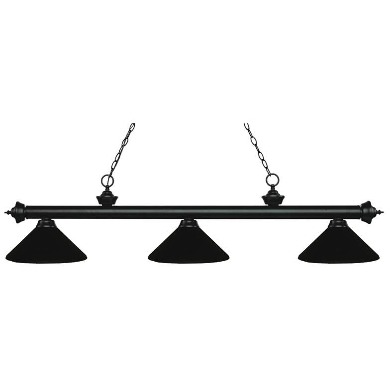 Image 1 Riviera by Z-Lite Matte Black 3 Light Billiard Light