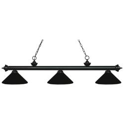 Riviera by Z-Lite Matte Black 3 Light Billiard Light
