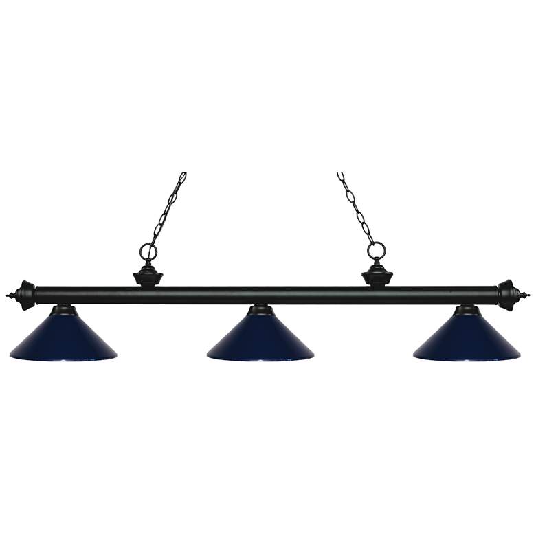 Image 1 Riviera by Z-Lite Matte Black 3 Light Billiard Light