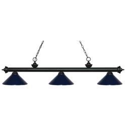 Riviera by Z-Lite Matte Black 3 Light Billiard Light