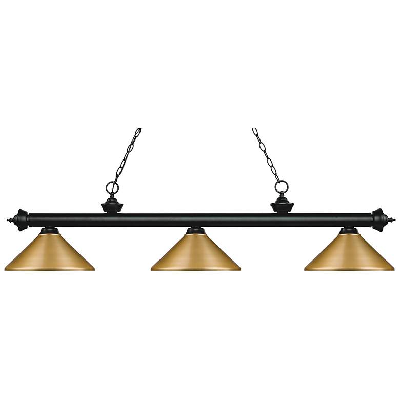 Image 1 Riviera by Z-Lite Matte Black 3 Light Billiard Light