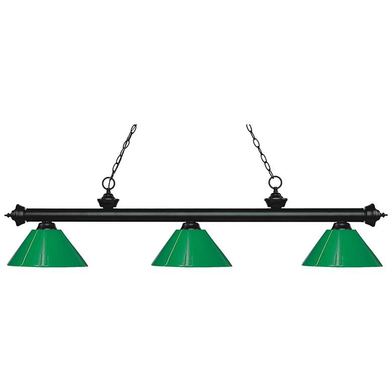 Image 1 Riviera by Z-Lite Matte Black 3 Light Billiard Light