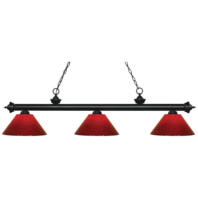 Image 1 Riviera by Z-Lite Matte Black  3 Light Billiard Light