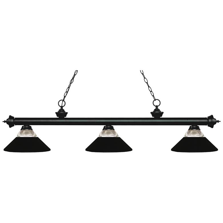 Image 1 Riviera by Z-Lite Matte Black 3 Light Billiard Light
