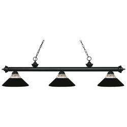 Riviera by Z-Lite Matte Black 3 Light Billiard Light
