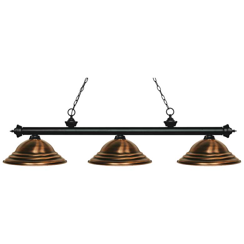 Image 1 Riviera by Z-Lite Matte Black 3 Light Billiard Light