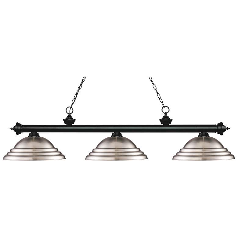 Image 1 Riviera by Z-Lite Matte Black 3 Light Billiard Light