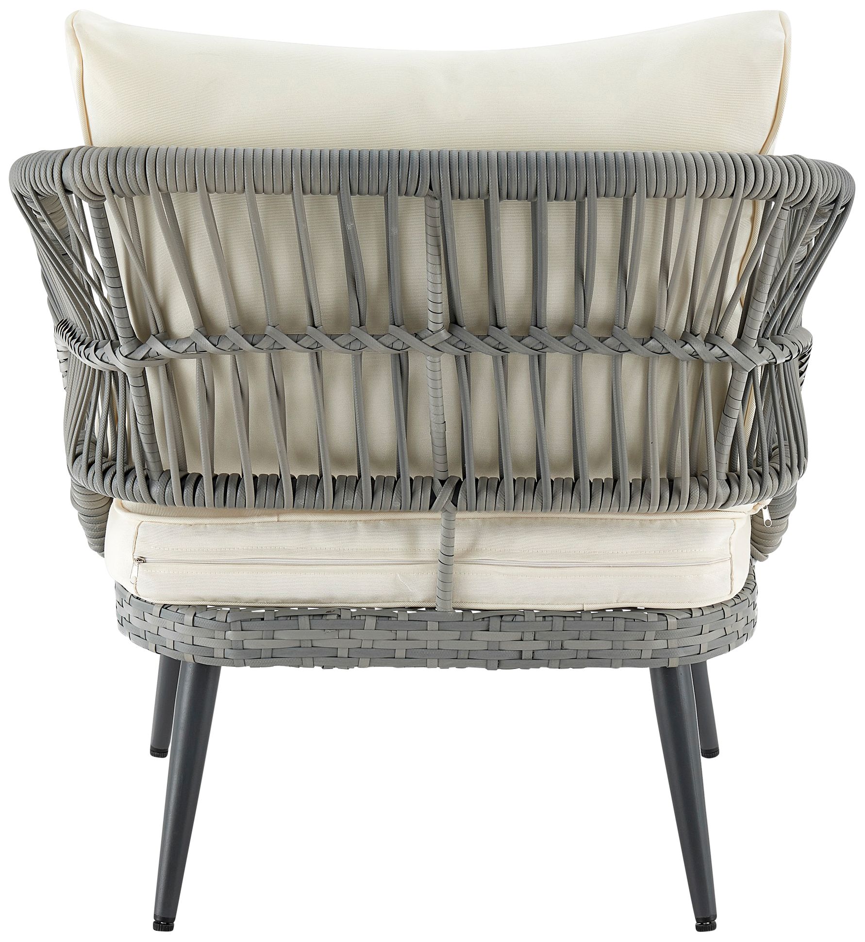 Riviera Wicker 4-Piece 4-Seat Patio Set with Cream Cushion in scene