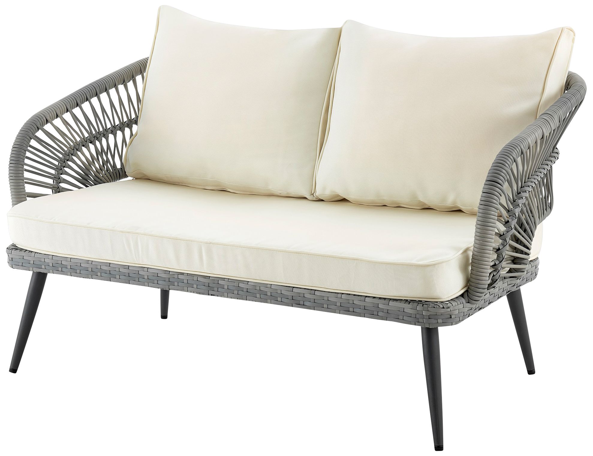 Riviera Wicker 4-Piece 4-Seat Patio Set with Cream Cushion in scene