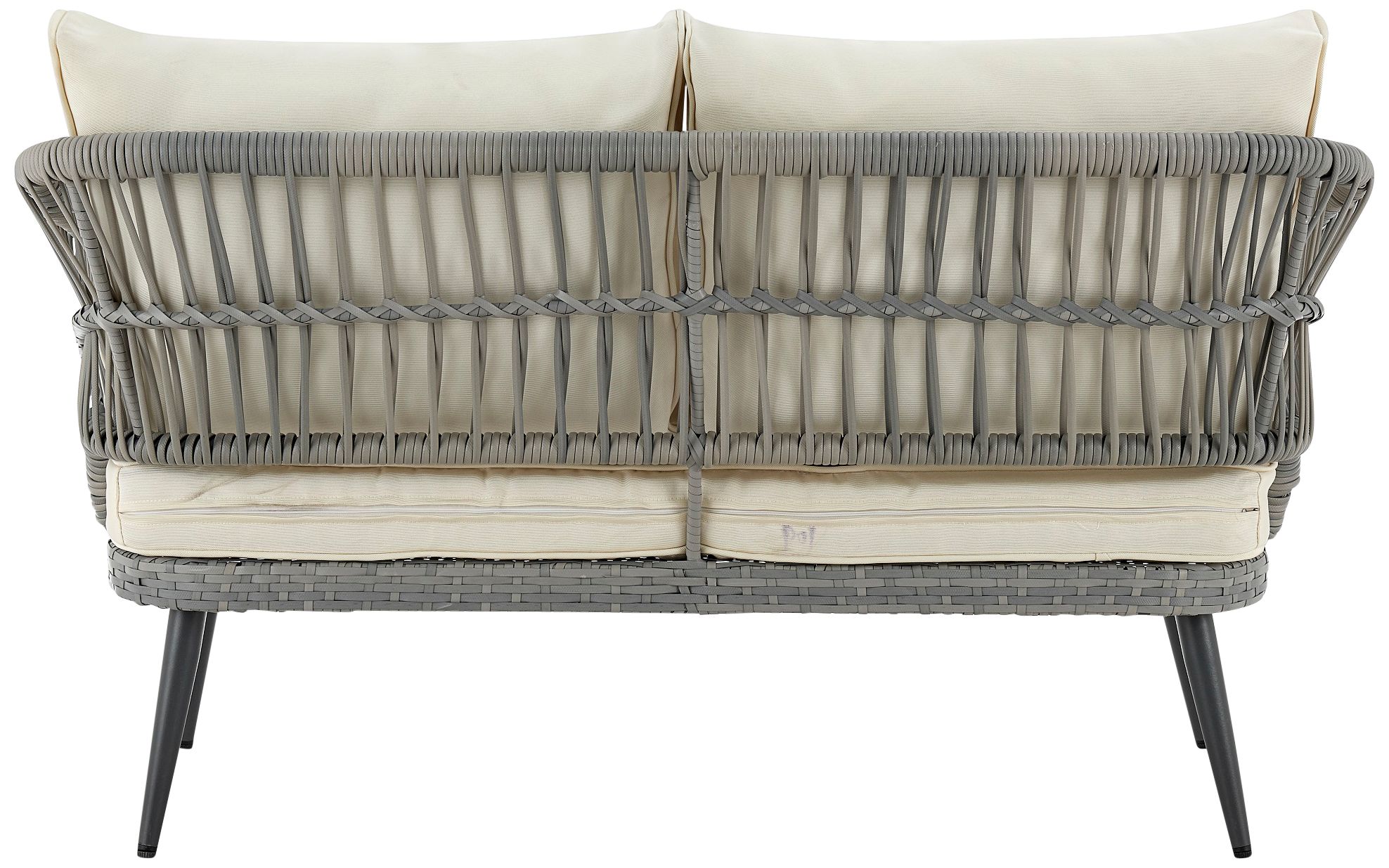 Riviera Wicker 4-Piece 4-Seat Patio Set with Cream Cushion in scene