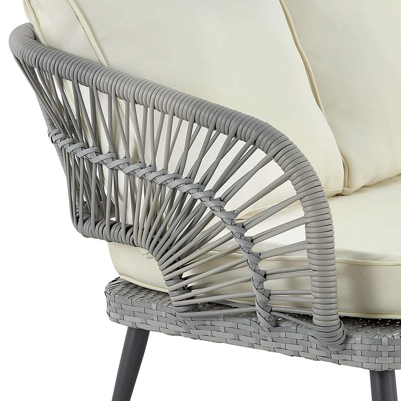 Image 3 Riviera Wicker 4-Piece 5-Seat Patio Set with Cream Cushion more views