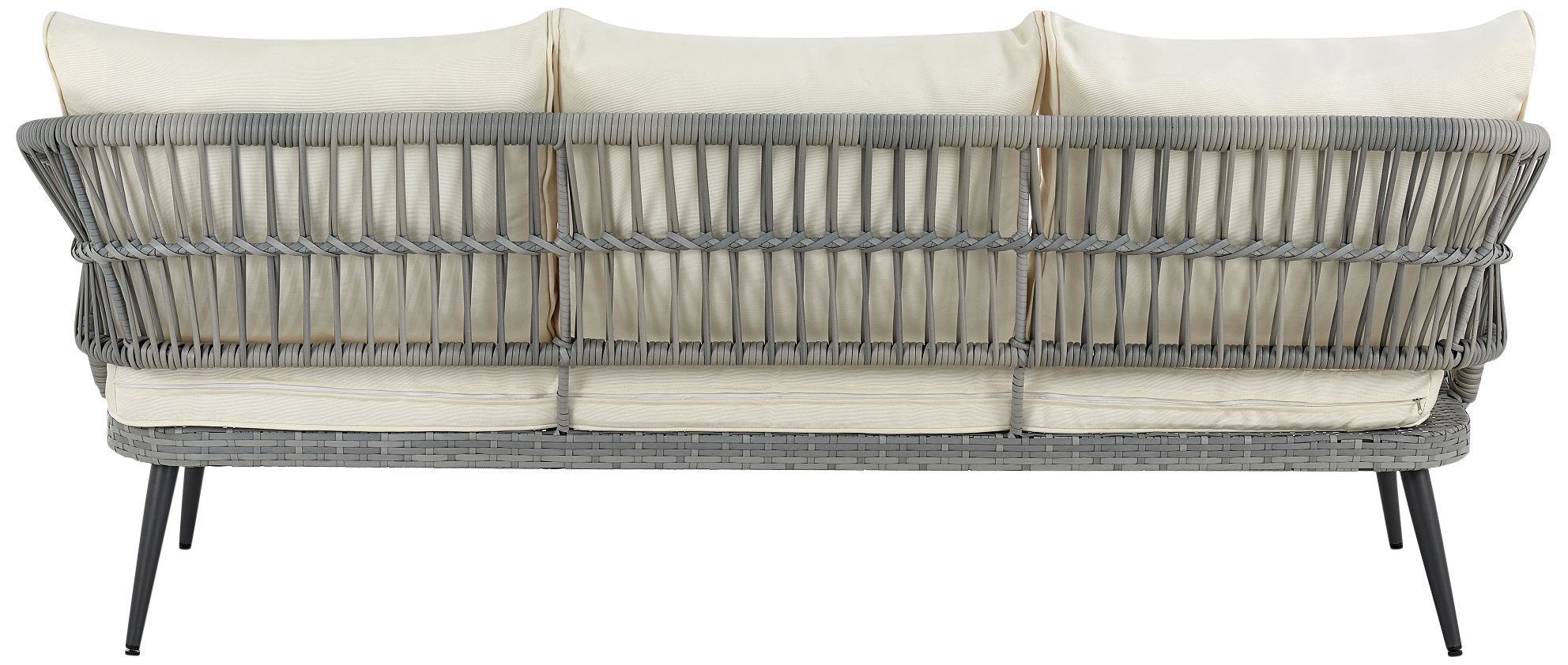 Riviera Wicker 4-Piece 5-Seat Patio Set with Cream Cushion in scene