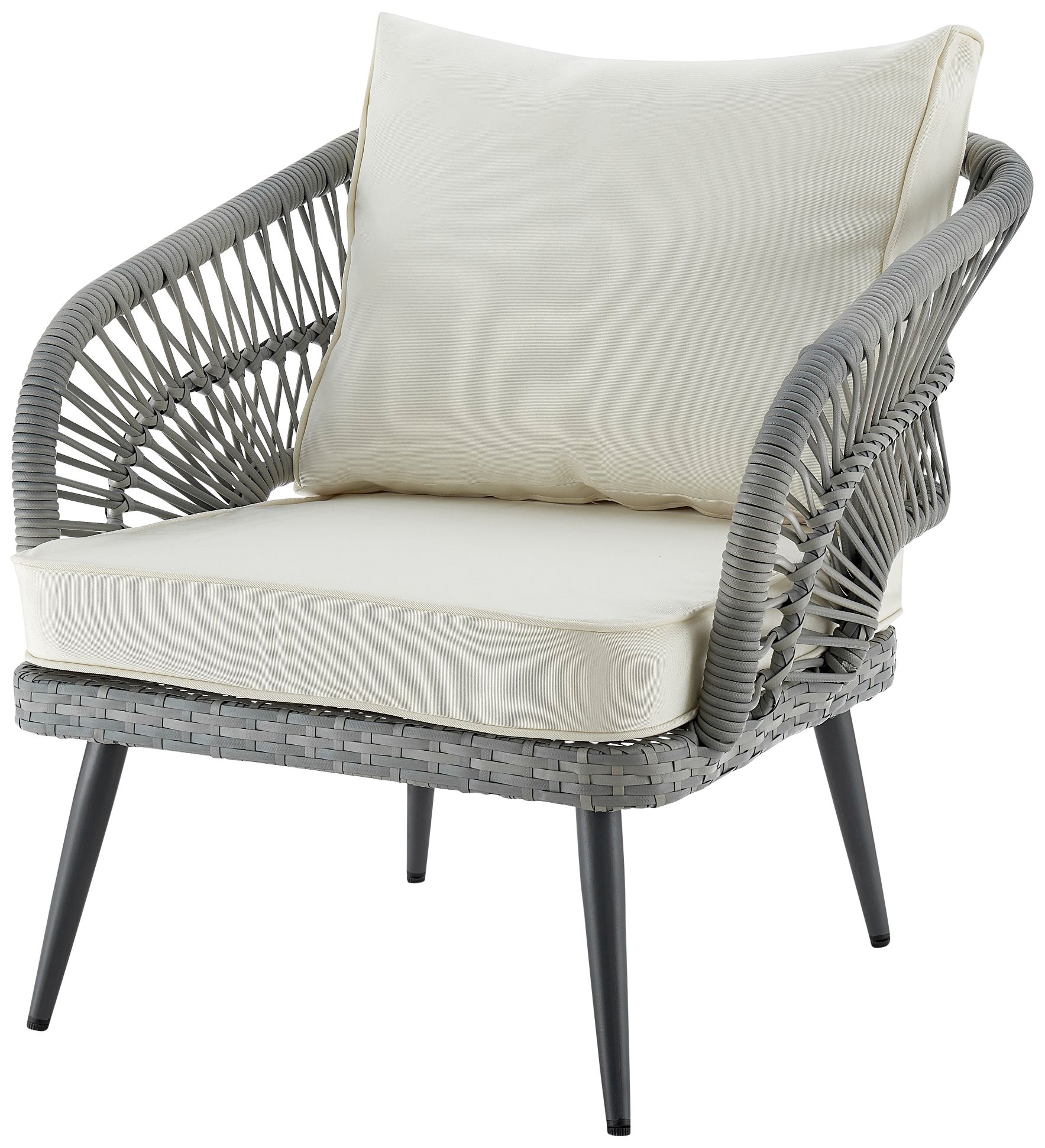 Riviera Wicker 4-Piece 5-Seat Patio Set with Cream Cushion in scene